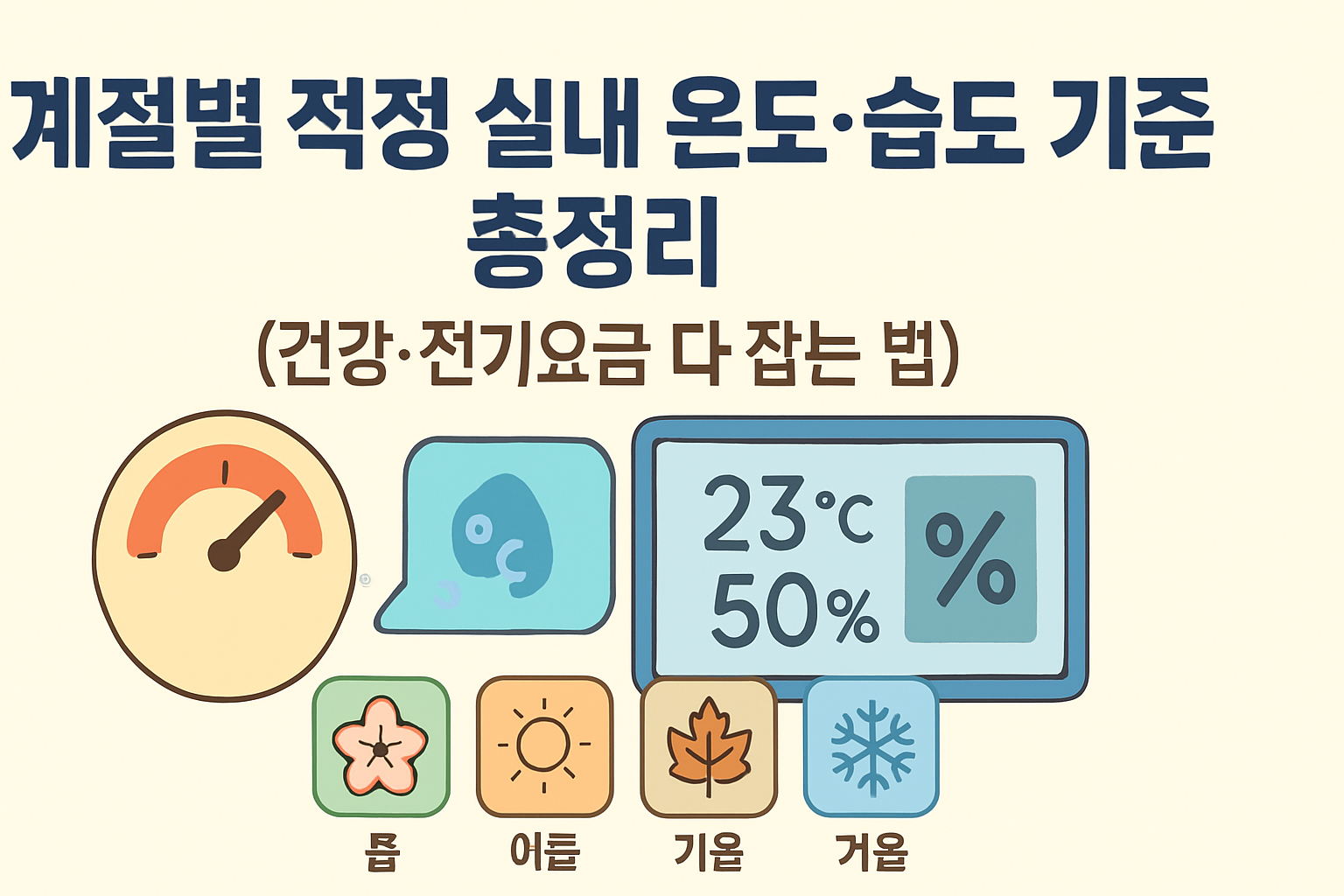 계절별 적정 실내 온도·습도 기준 총정리 (건강·전기요금 다 잡는 법)