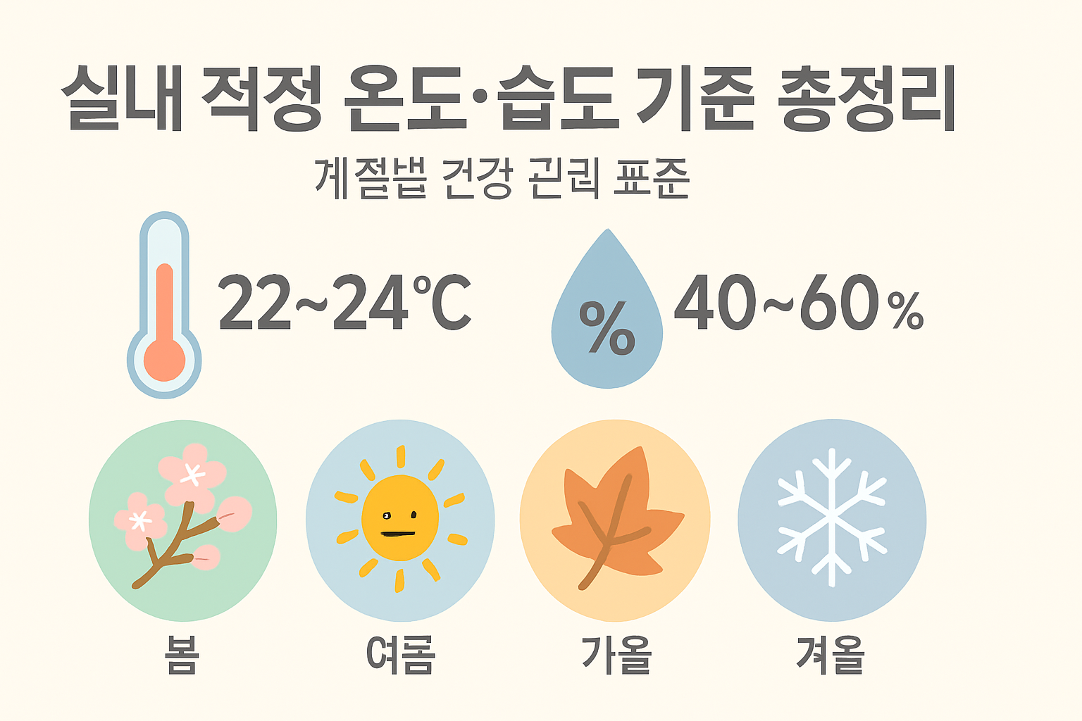 실내 적정 온도·습도 기준 총정리: 계절별 건강 관리 표준