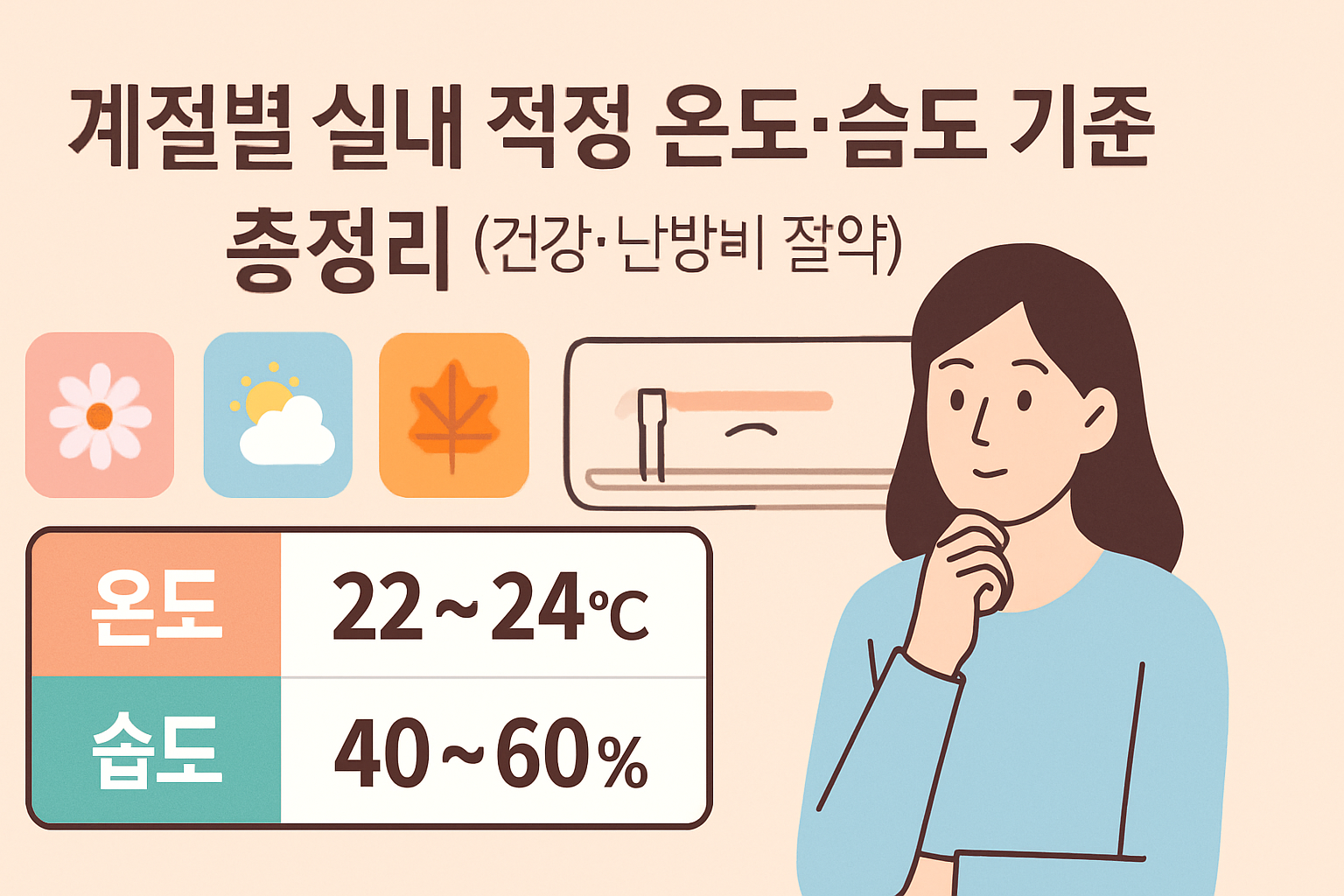 계절별 실내 적정 온도·습도 기준 총정리 (건강·난방비 절약)