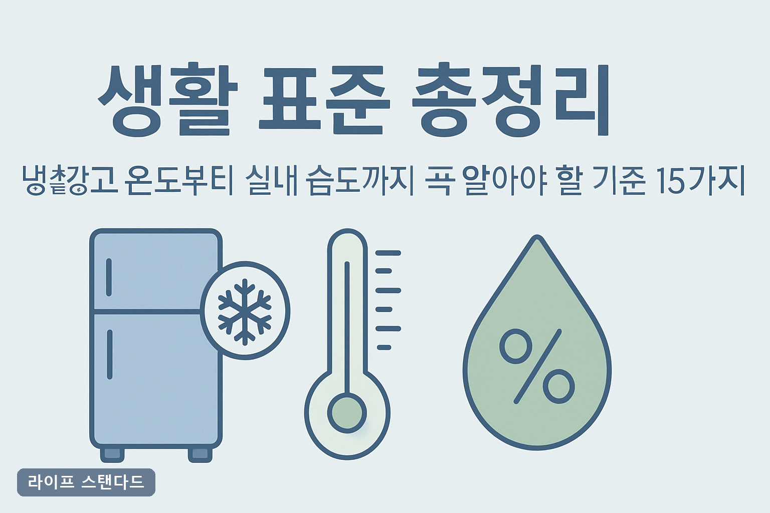생활 표준 총정리: 냉장고 온도부터 실내 습도까지 꼭 알아야 할 기준 15가지