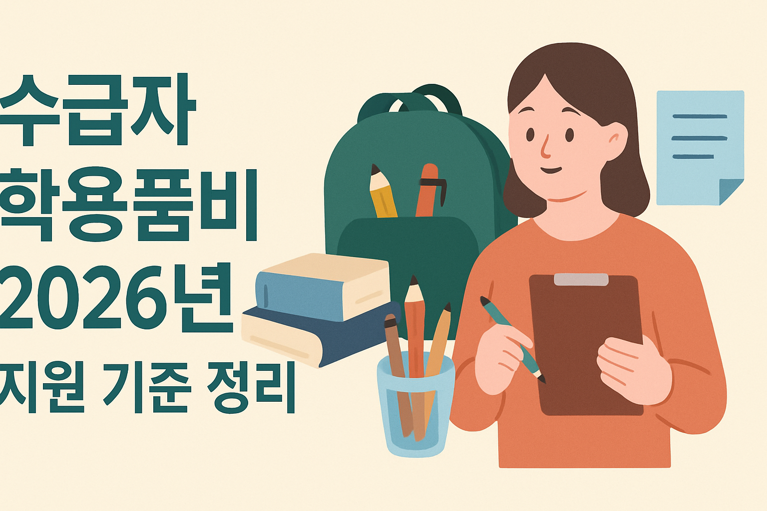 수급자 학용품비 2026년 지원 기준 정리